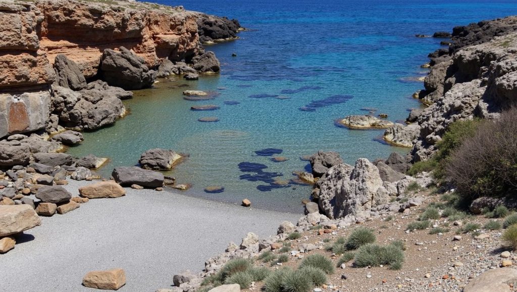 Vista de Cala Mesquida desde la orilla, Capdepera
