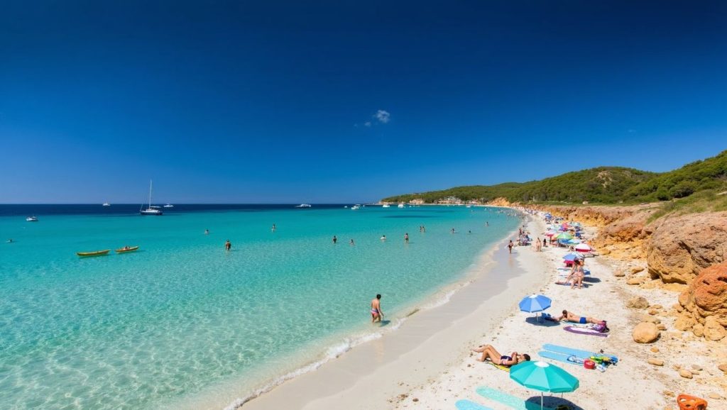 Vista de Cala Mesquida desde la orilla, Capdepera