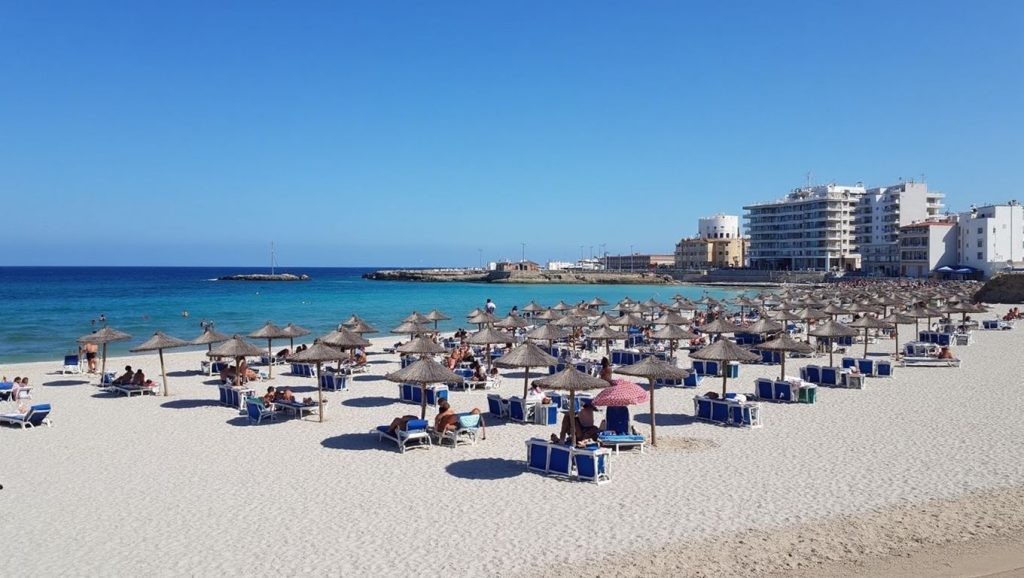 Playa Millor desde la arena, Son Servera, Mallorca