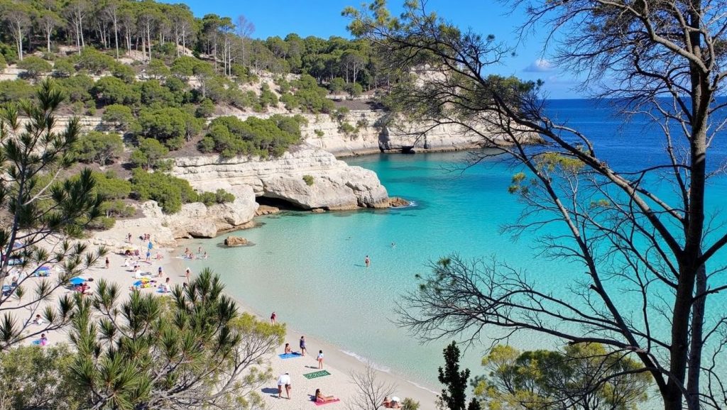 Arena y mar en Cala Mitjana (Artà), Artà, Mallorca