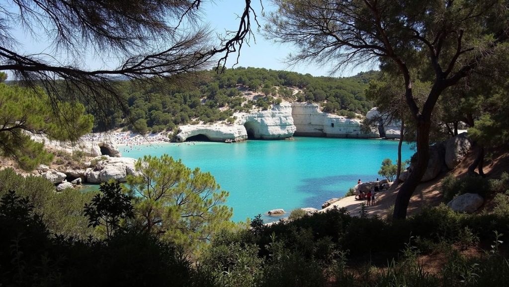 Vista amplia de Cala Mitjana (Artà) en Artà, Mallorca