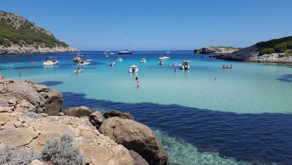 Arena y mar en Cala Moltó, Capdepera, Mallorca