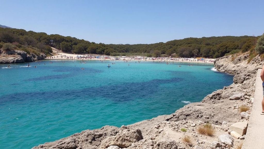 Agua y arena en Cala Mondragó, Santanyí