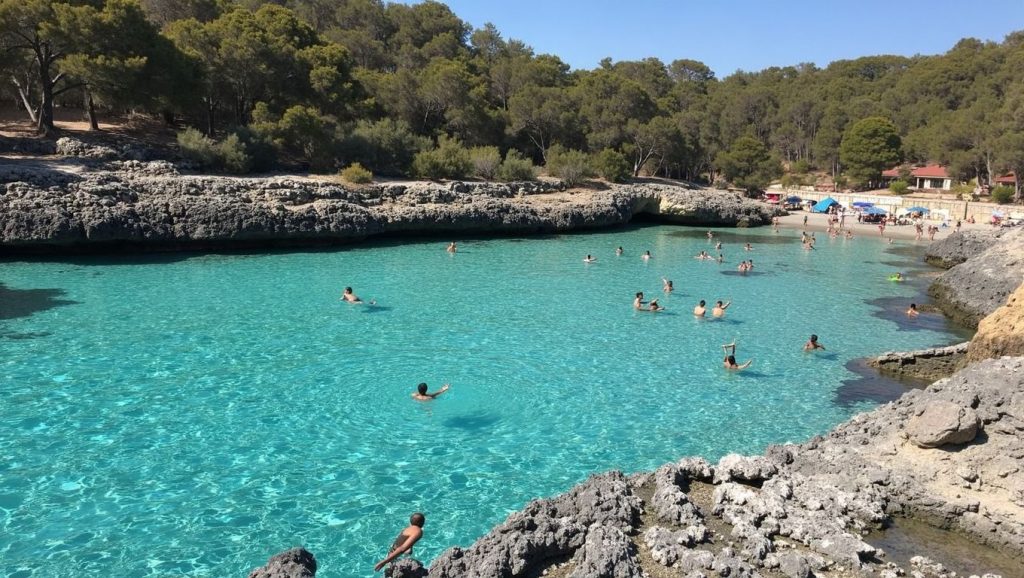 Panorámica completa de Cala Mondragó, playa de Santanyí