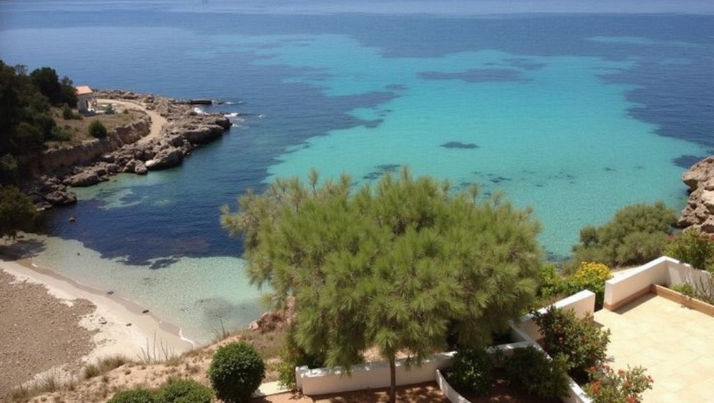 Primer plano de la orilla de Cala Mosques, Llucmajor