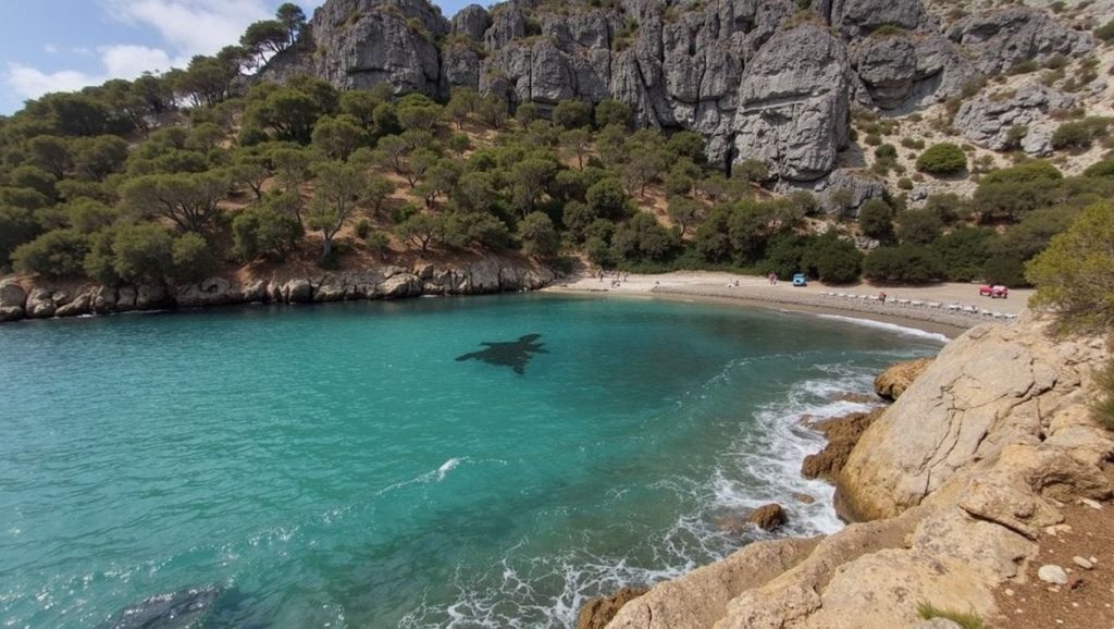 Agua y arena en Cala Murta, Pollença