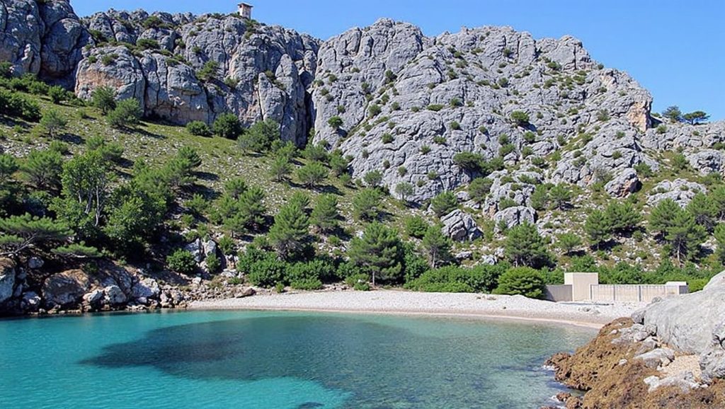 Vista de Cala Murta desde la orilla, Pollença