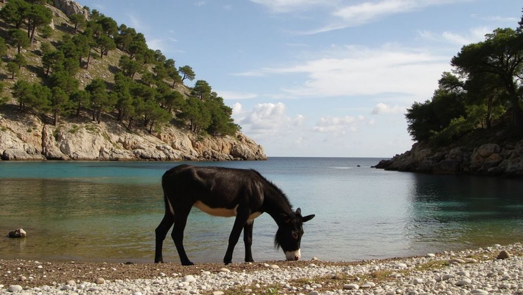 Vista de Cala Murta desde la orilla, Pollença