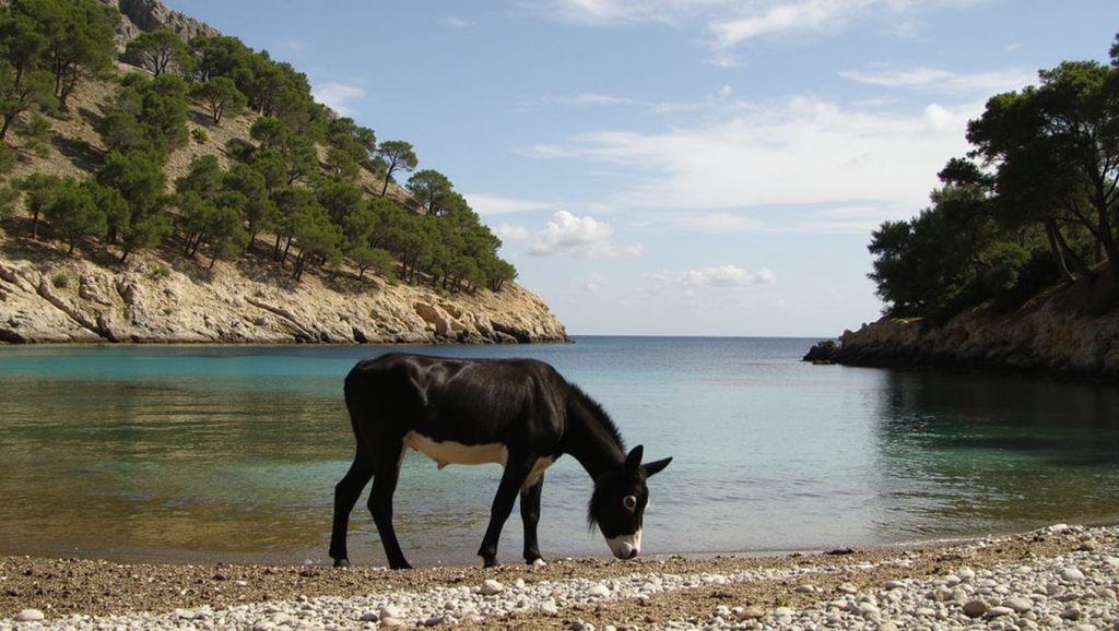Playa Murta desde la arena, Pollença, Mallorca