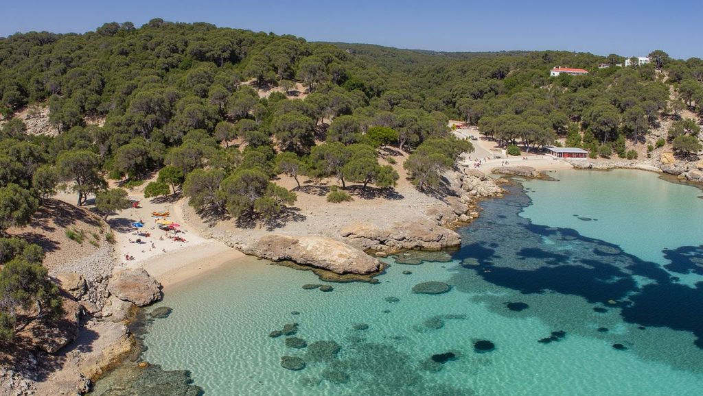 Olas rompiendo en Cala Portals Vells, Calvià