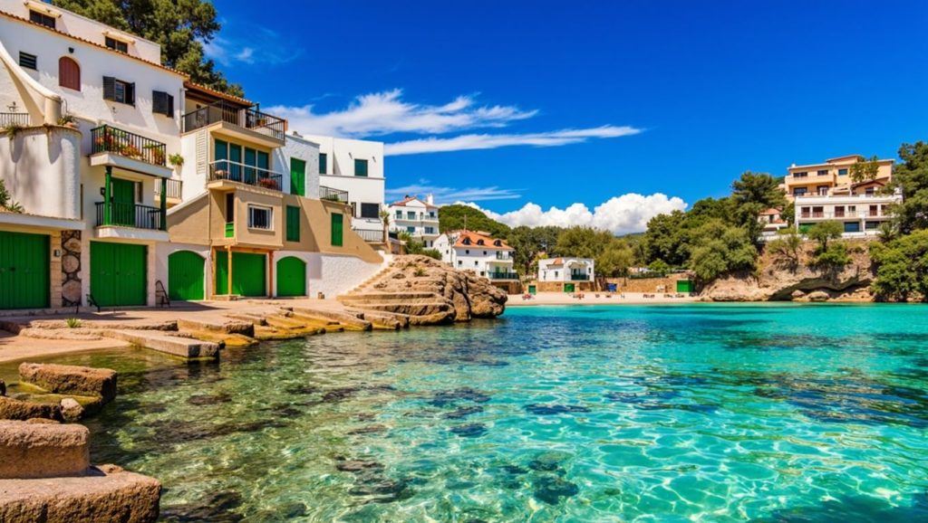 Panorámica completa de Cala Santanyí, playa de Santanyí