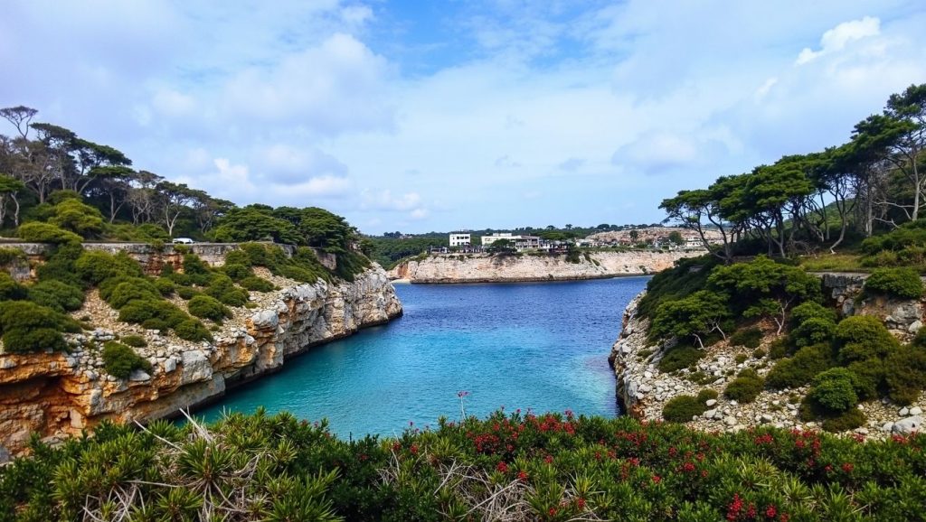 Amplia vista de Cala Serena, Felanitx, Mallorca