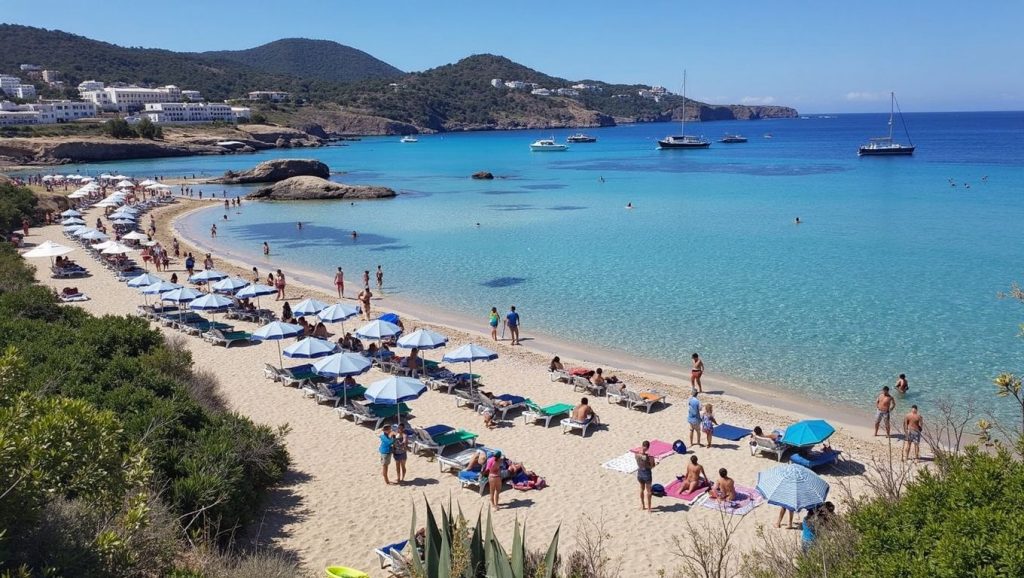 Vista de Cala Tarida en Sant Antoni de Portmany, Ibiza
