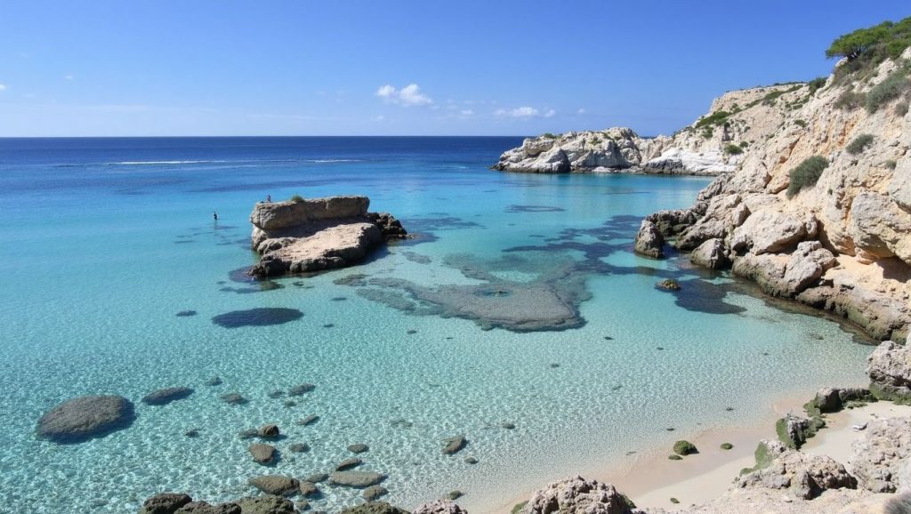 Playa Tarida desde la arena, Sant Antoni de Portmany, Ibiza