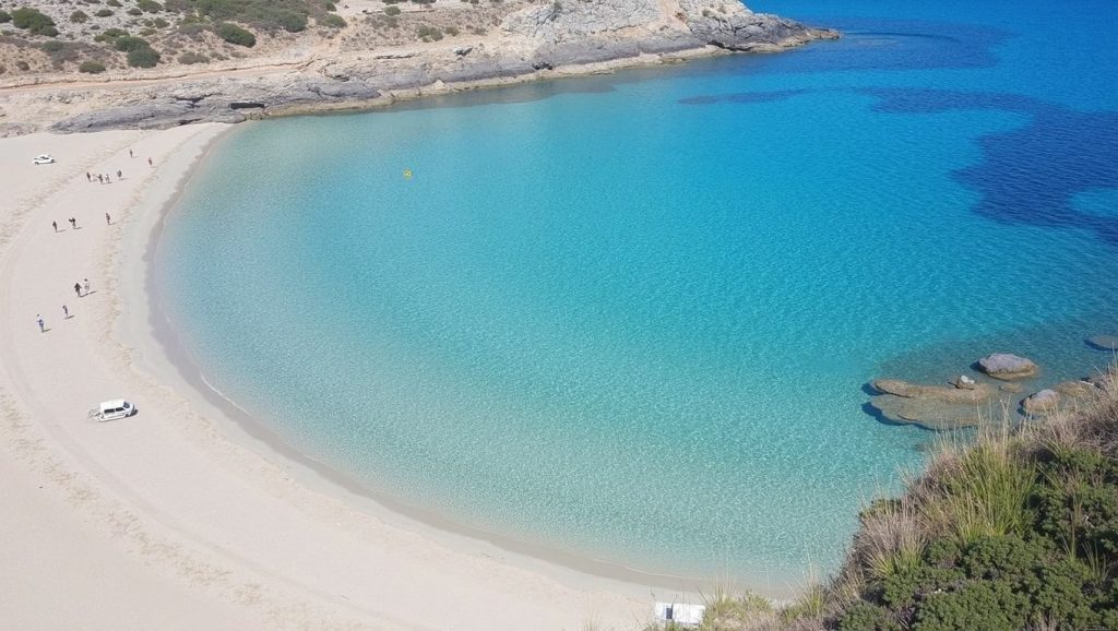 Amplia vista de Cala Torta, Artà, Mallorca