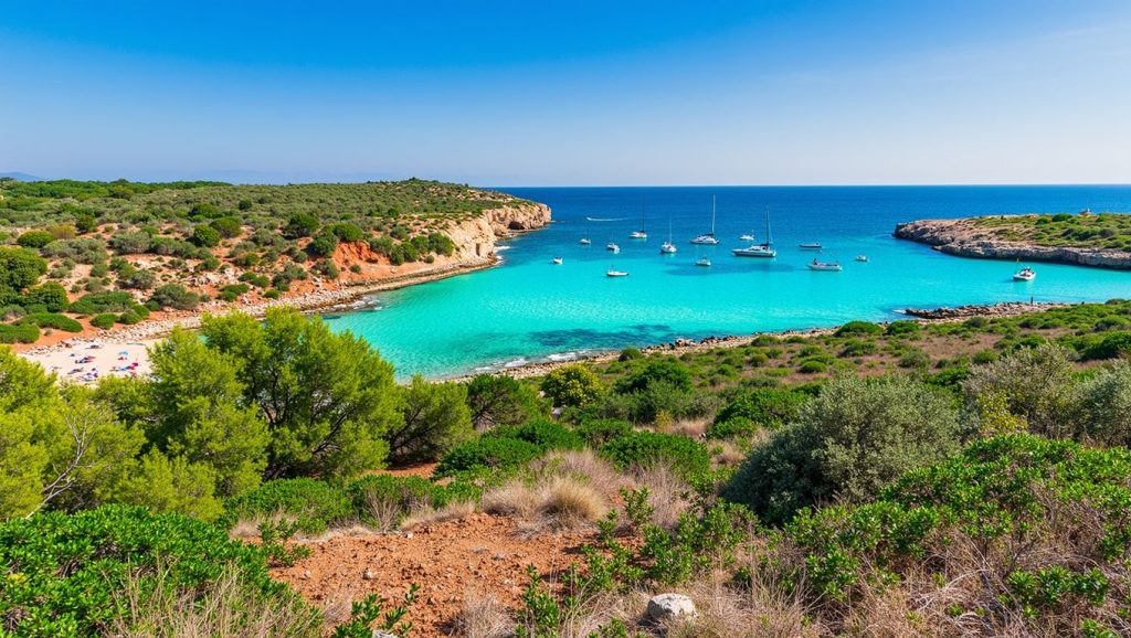 Amplio horizonte marino en Cala Varques, Manacor