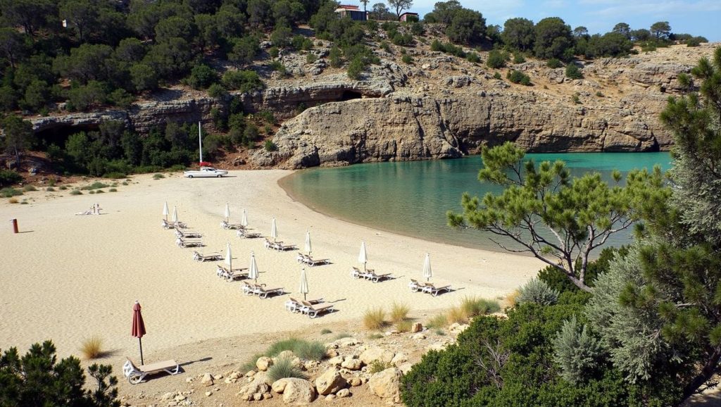 Panorámica de Cala Vedella con cielo despejado, Sant Josep de sa Talaia
