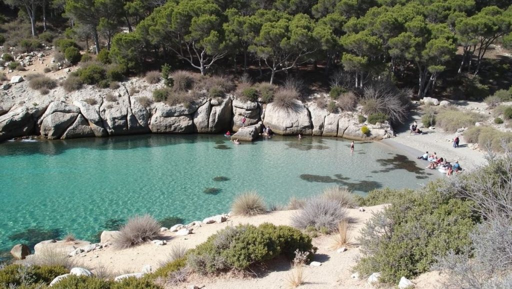 Vista del litoral en Cala Vinyes, Calvià