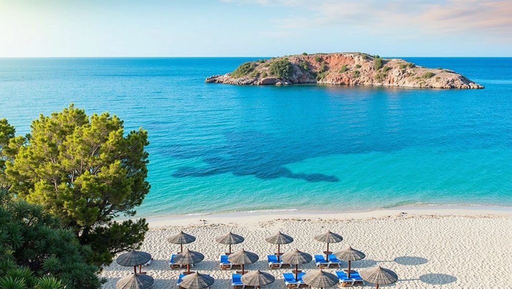 Playa Xada desde la arena, Calvià, Mallorca