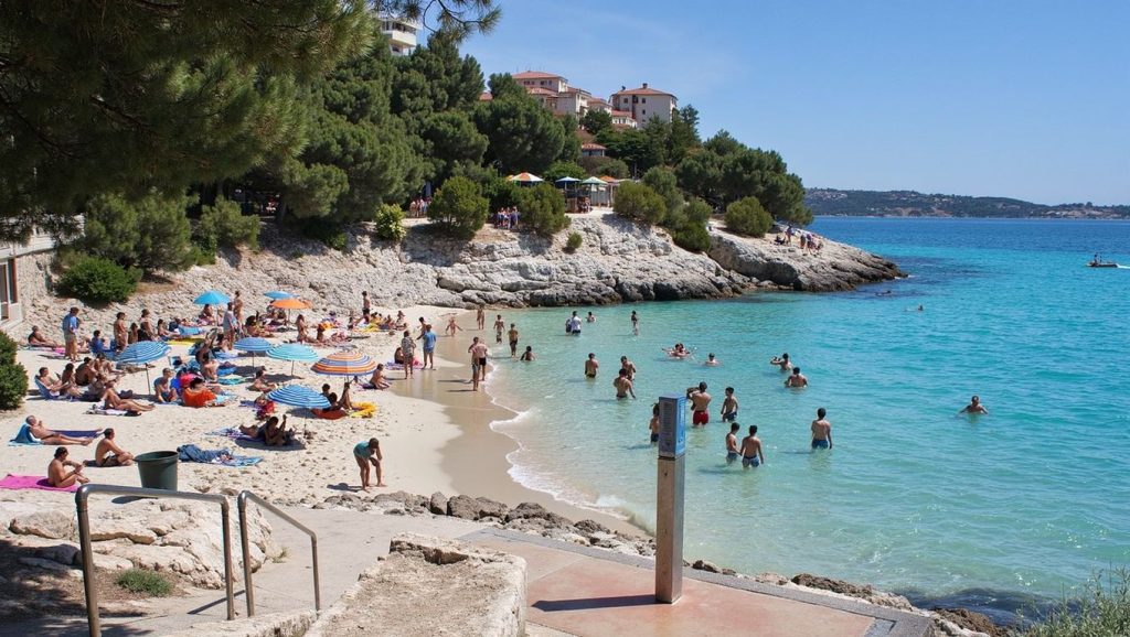 Primer plano de la orilla de Cala Xada, Calvià