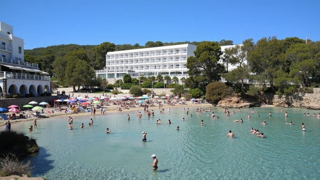 Acceso a Cala Xarraca desde el aparcamiento, Sant Joan de Labritja