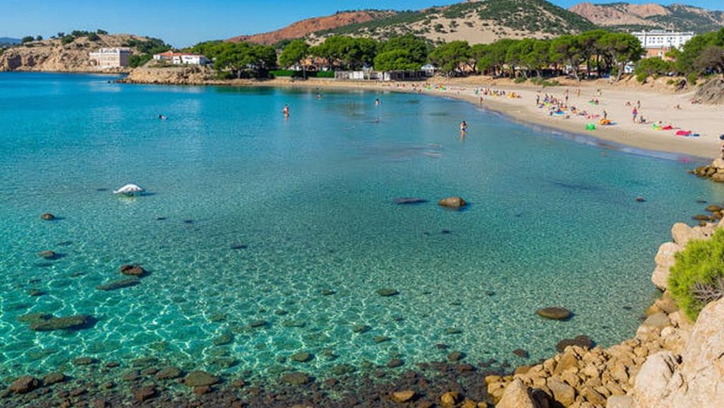 Olas rompiendo en Caleta d'El Toro, Calvià
