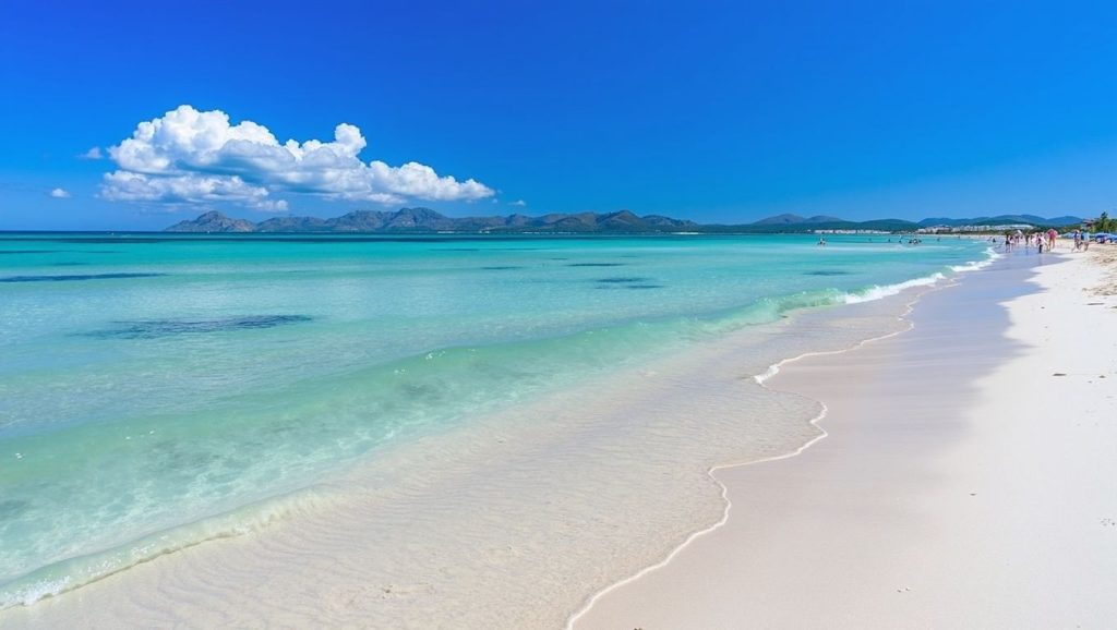 Olas rompiendo en Caleta des Capellans, Alcúdia
