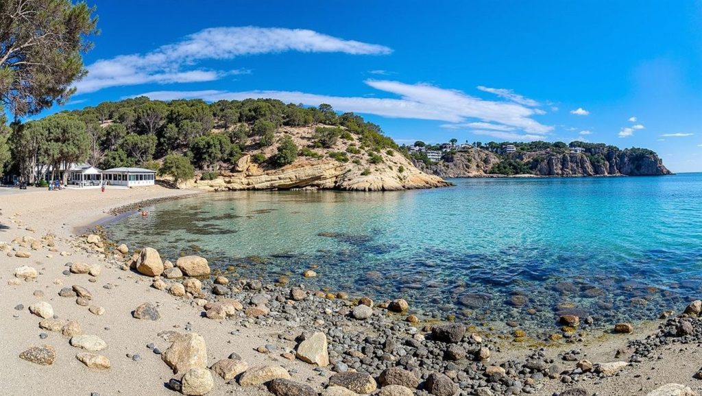 Playa El Mago desde la arena, Calvià, Mallorca