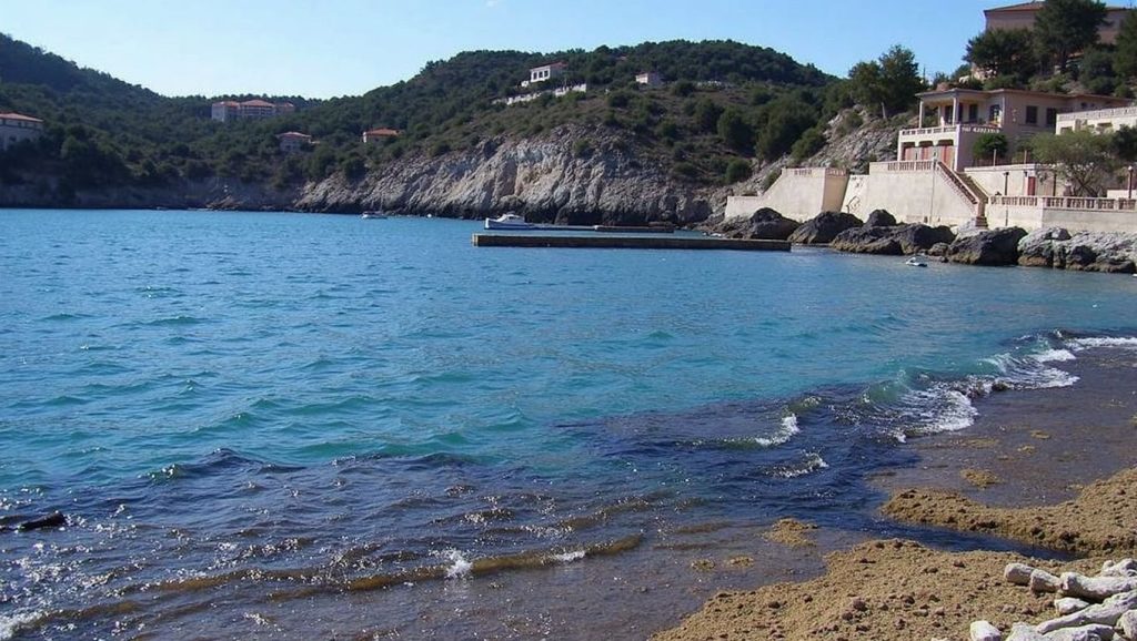 Detalle de arena y agua en es Camp de Mar, Andratx
