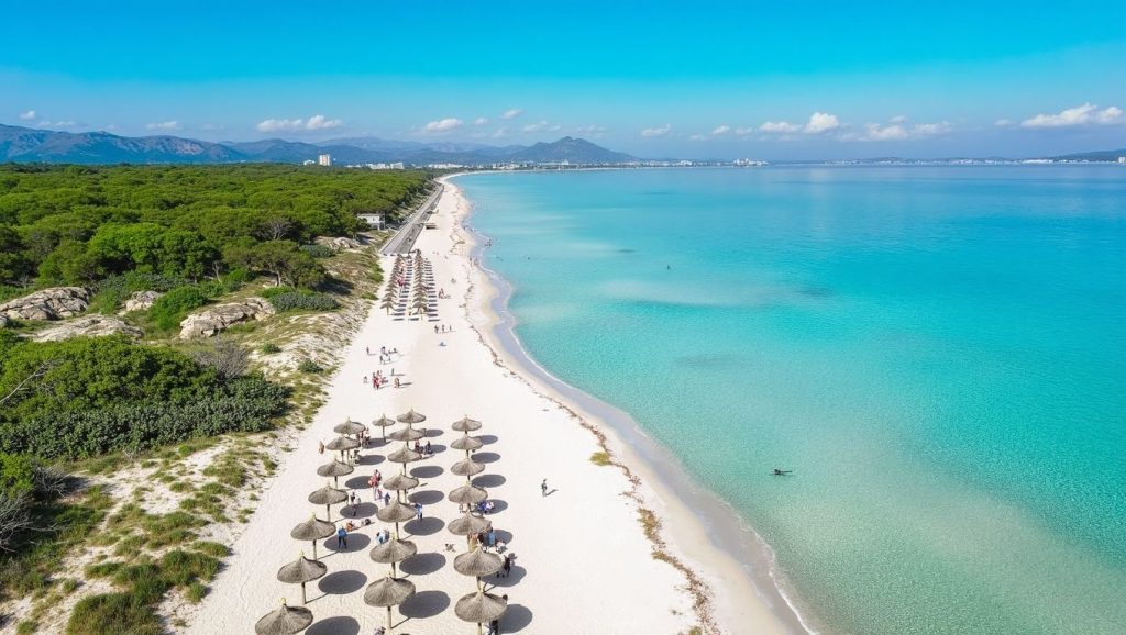 Amplio horizonte marino en Es Comú (sector natural Platja de Muro), Muro