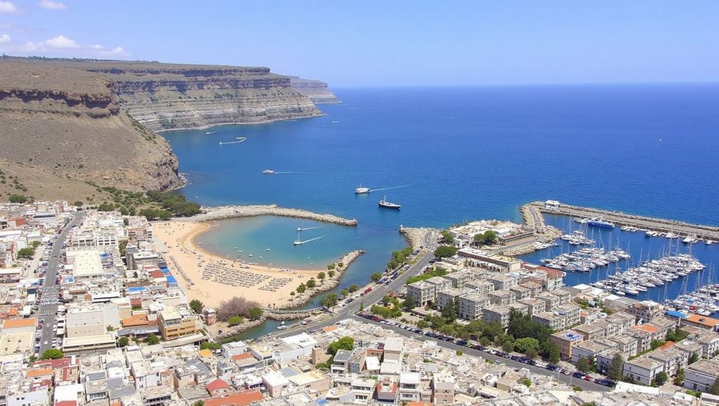 Vista del entorno de Puerto Rico, Gran Tarajal, Canarias