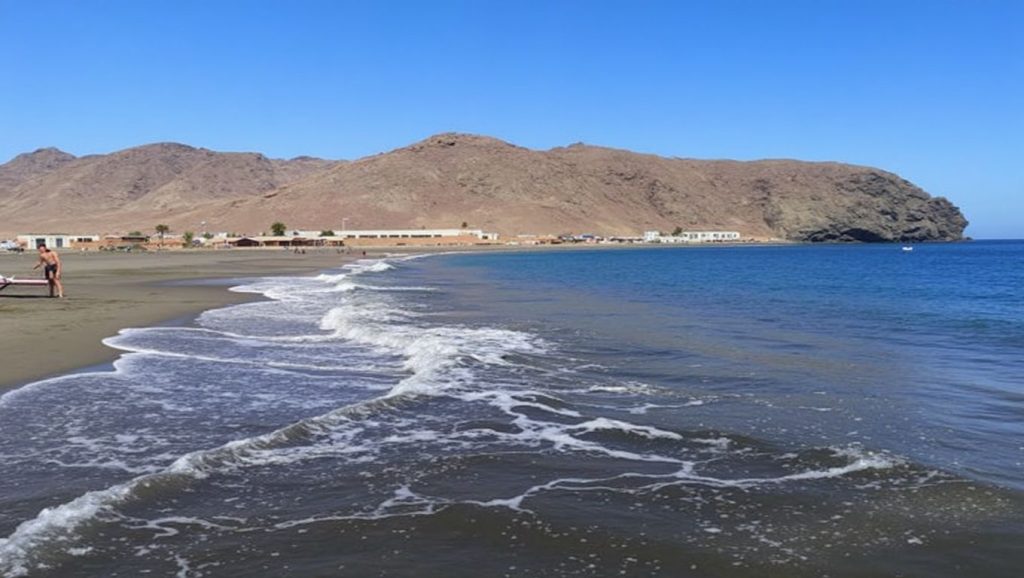 Textura de arena en las Playas, Gran Tarajal, Canarias