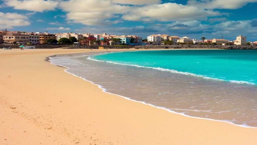 Vista amplia de Puerto del la Torre en Puerto del Rosario, Canarias