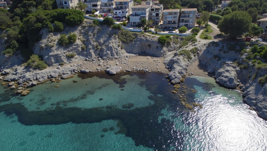 Detalle de arena y agua en Monte de oro, Calvià