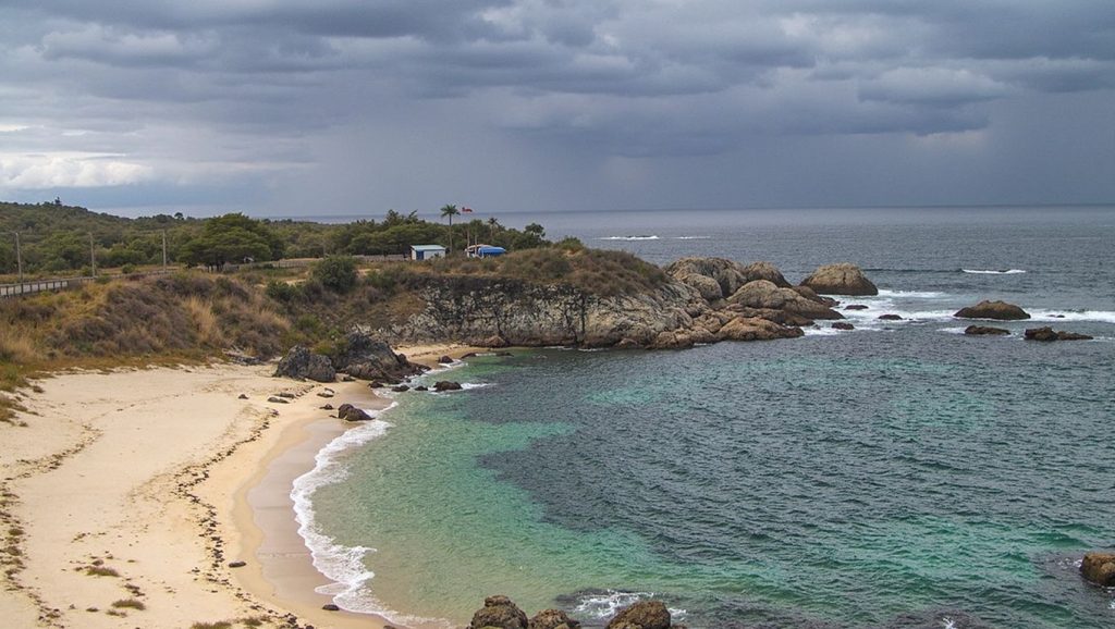 Amplia vista de O Areeiro de Borreiro, Galicia, A Coruña