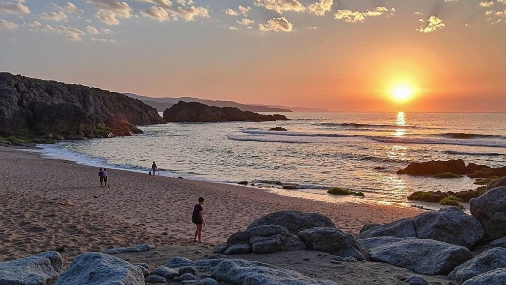 Agua y arena en O Areeiro de Borreiro, Galicia