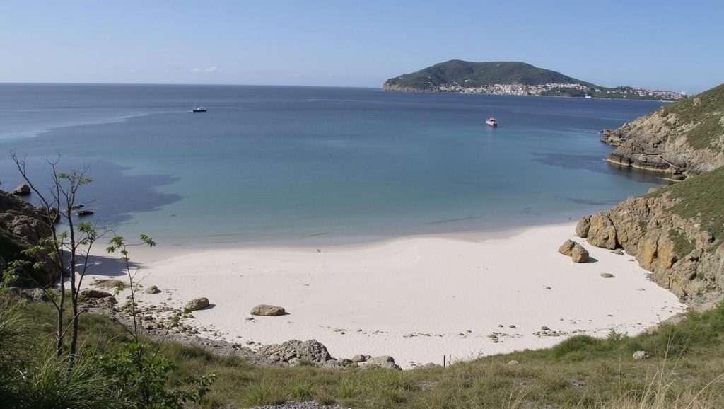 Olas rompiendo en O Areeiro de Borreiro, Galicia
