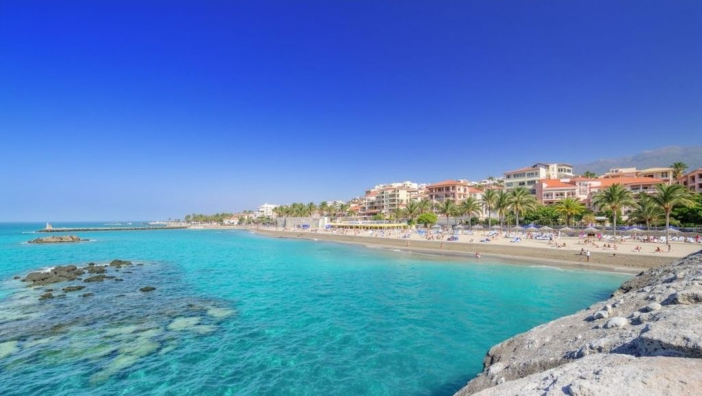 Arena volcánica de plage, Adeje (Tenerife)