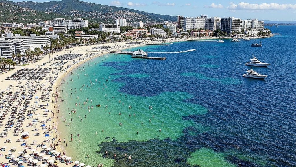 Agua y arena en Platja Cala Blanca, Calvià