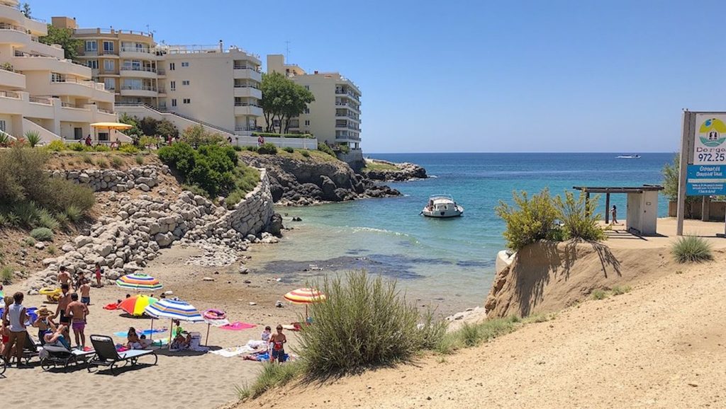 Textura de arena en Platja Cala Blanca, Calvià, Mallorca