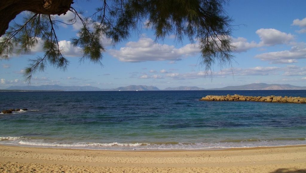 Línea de costa en Platja Colònia de Sant Pere, Artà
