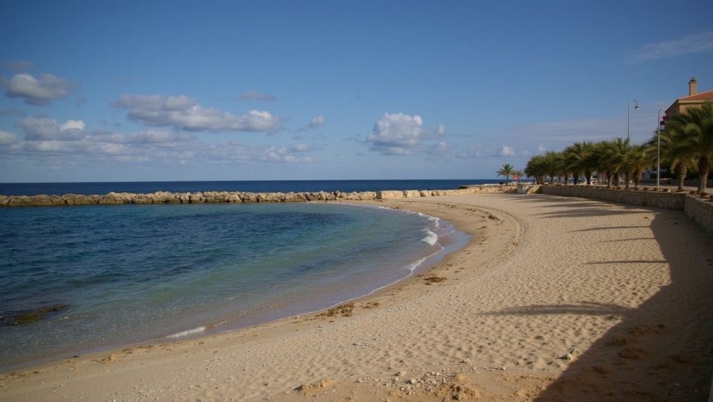 Textura de arena en Platja Colònia de Sant Pere, Artà, Mallorca