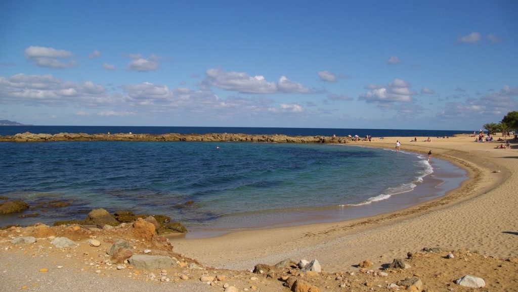 Vista del litoral en Platja Colònia de Sant Pere, Artà