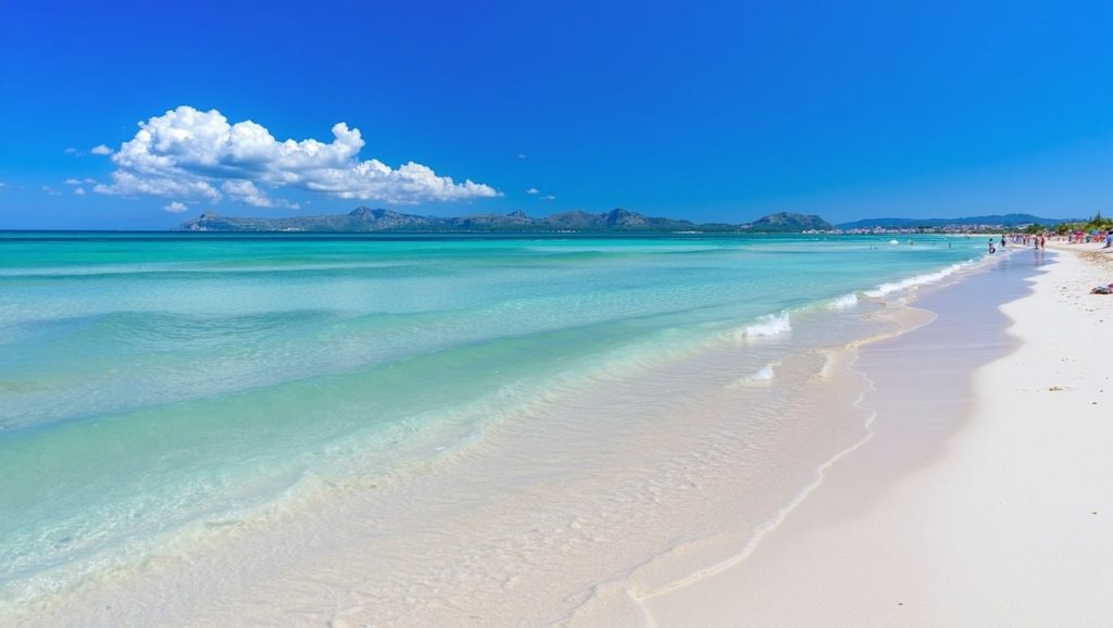 Playa Platja d'Alcanada desde la arena, Alcúdia, Mallorca