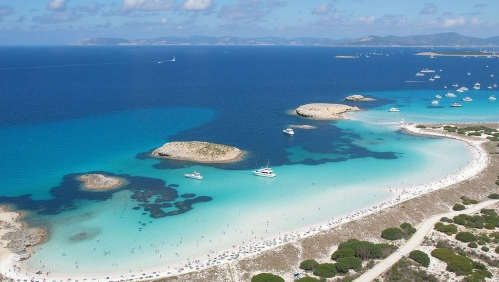 Vista de Platja d'Els Arenals en Formentera, Formentera