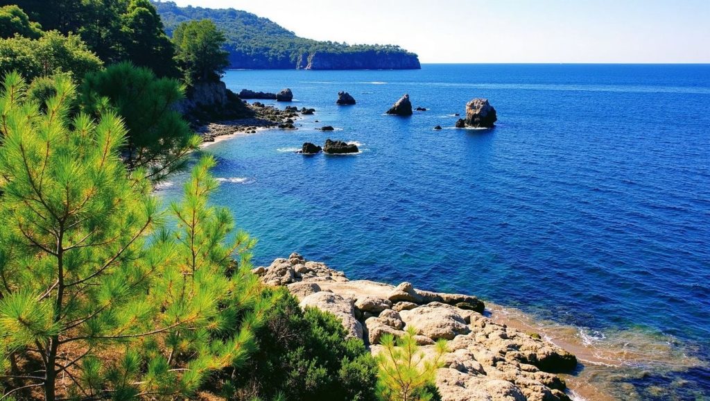 Amplio horizonte marino en Platja d'en Repic, Sóller
