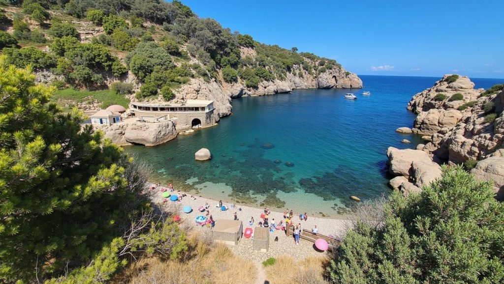Playa Platja d'en Repic desde la arena, Sóller, Mallorca
