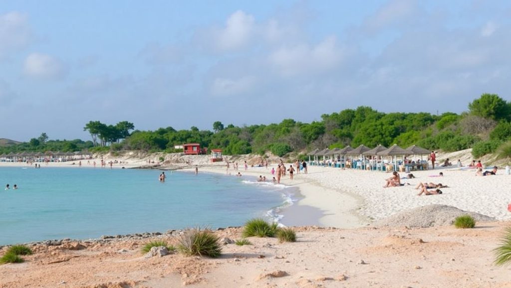 Vista del entorno de Platja d'es Dolç, Ses Salines, Mallorca