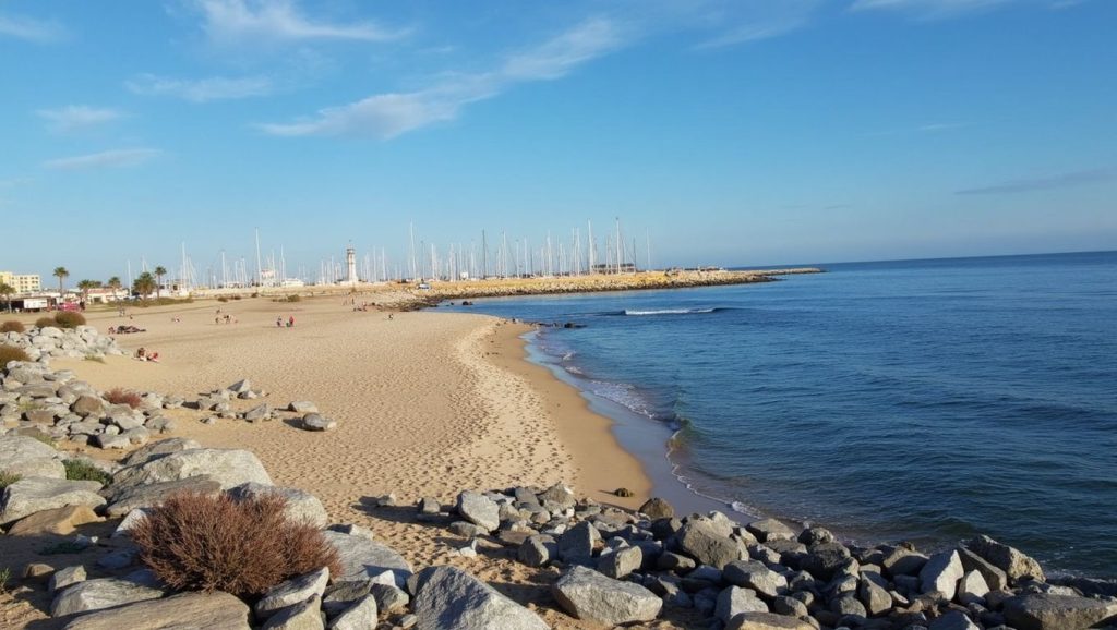 Vista de Platja d'Ocata desde la orilla, El Masnou