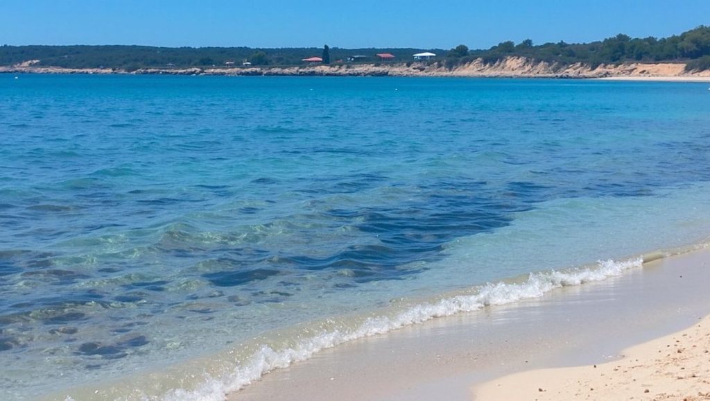 Orilla tranquila de Platja de Ca Marí, playa de Formentera